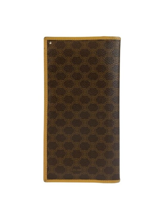 Authentic, Celine Canvas Brown Macadam Long Bi-fold Wallet  Celine Macadam Brown Wallet Billfold